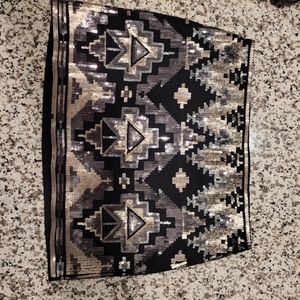 Express tribal sequin skirt